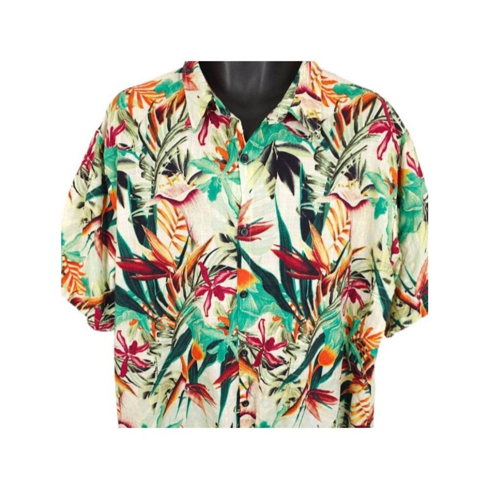 Jogal Hawaiian Shirt Mens Size 2XL Floral All Over Print Camp